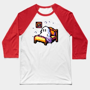 Funny Ghost in Bed Baseball T-Shirt